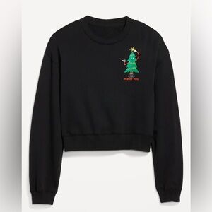 NWT!! Old Navy Women’s Crew-Neck Cropped Christmas Sweatshirt